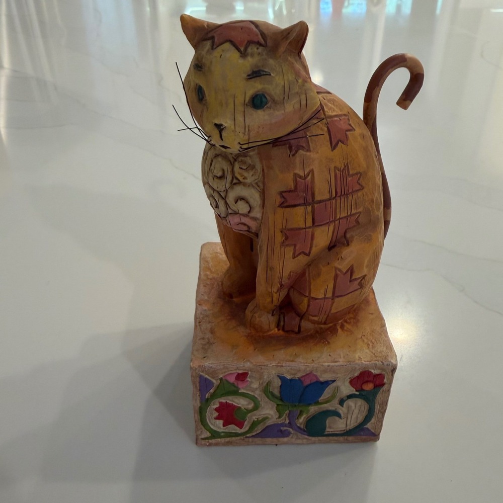 Jim Shore Heartwood Creek Jasper Cat Figurine 2003 Enesco Folk Art 114424T